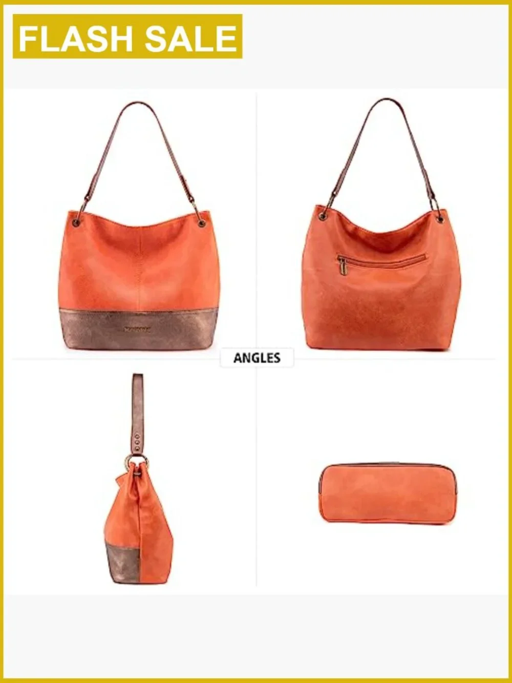 Slouchy Hobo Bag Women Tote Shoulder Purse Faux Leather Large Anti-theft